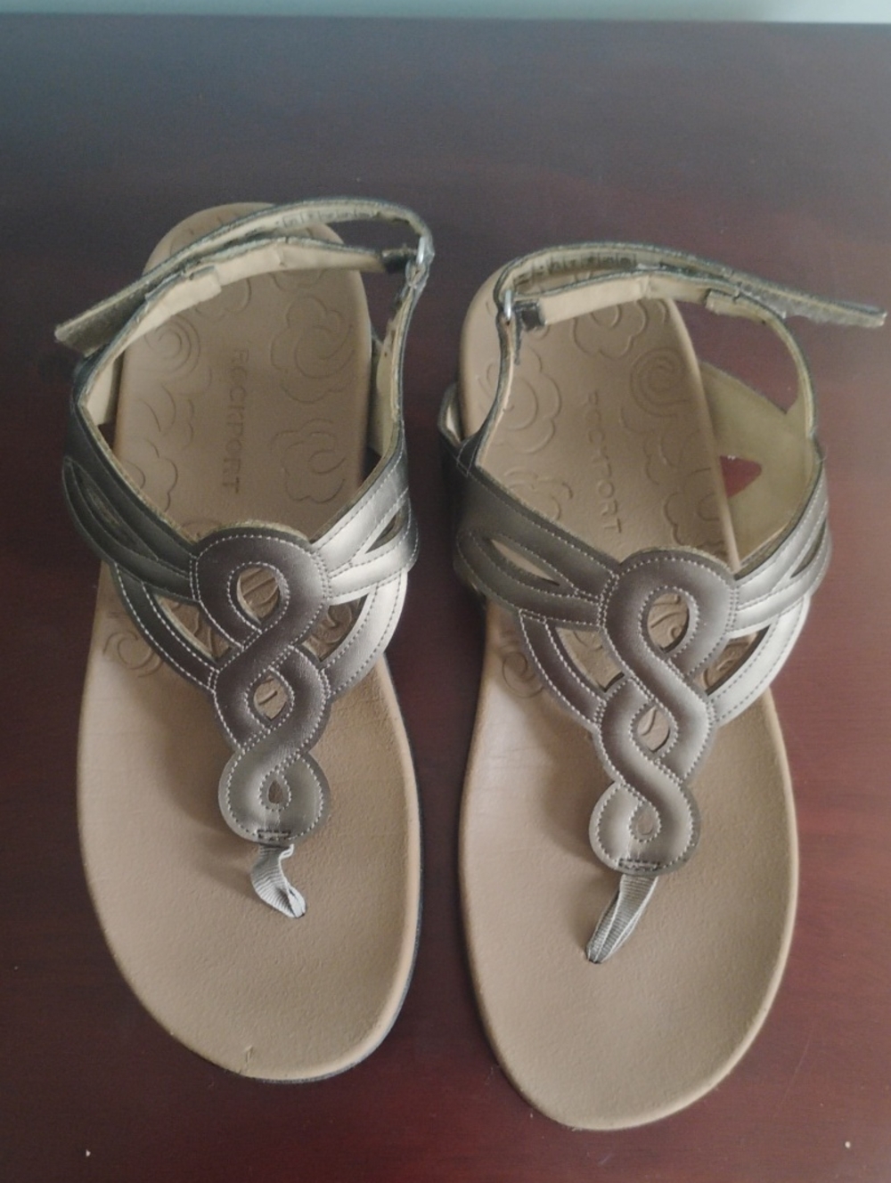 Rockport Metallic Taupe Strappy Women's Sandals